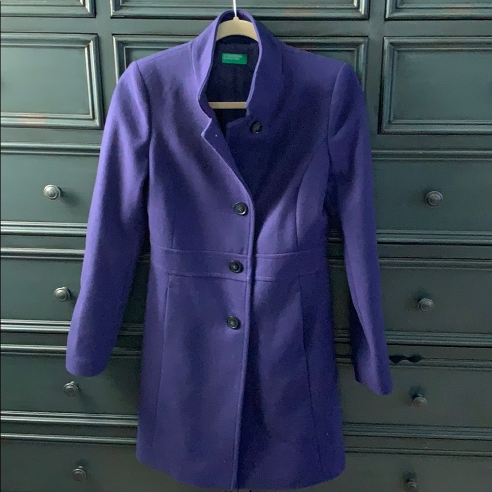 United colors of Benetton violet button up coat